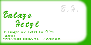 balazs hetzl business card